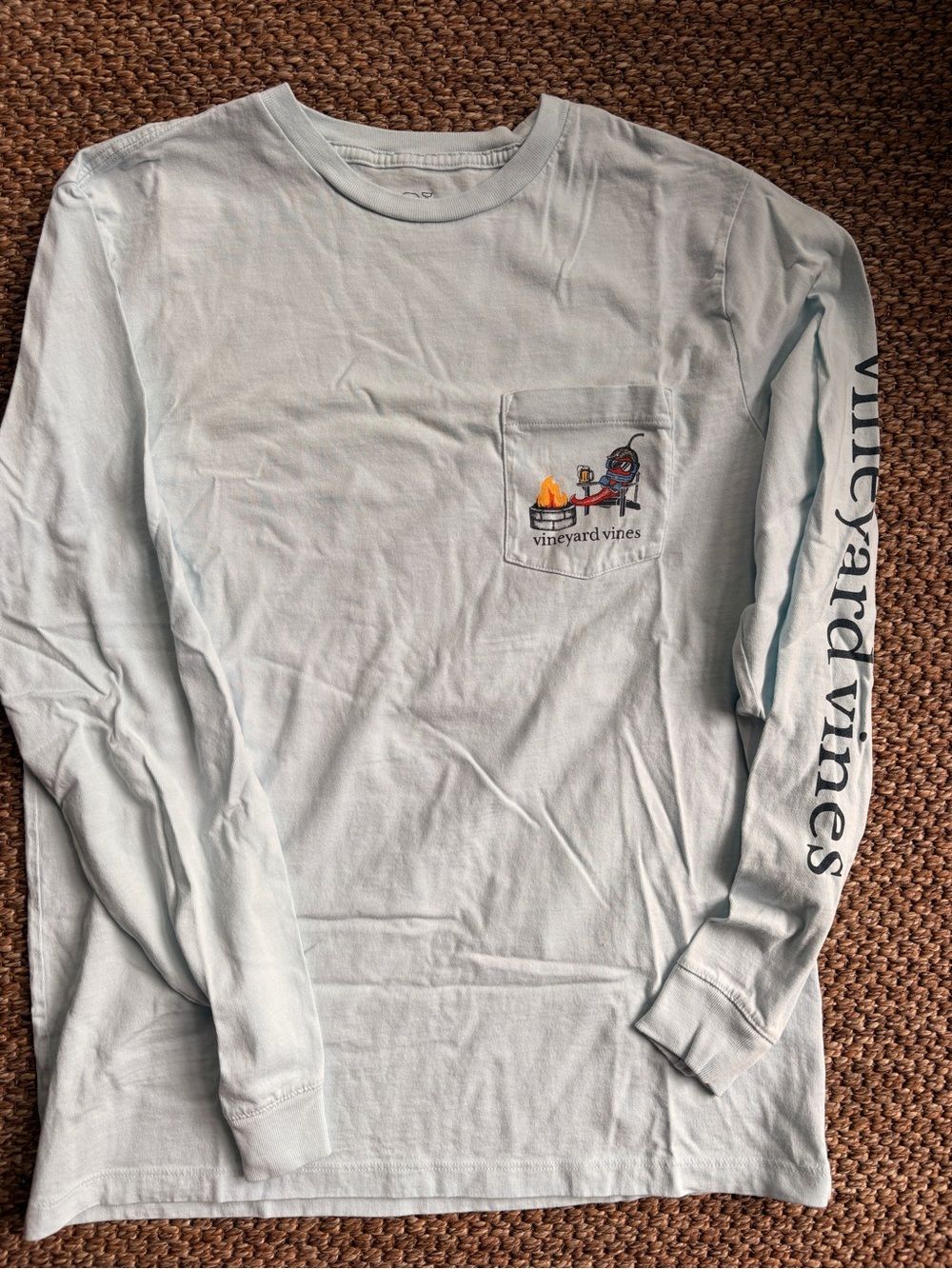 Vineyard Vines Boys Light Blue & Cream Graphic Short Sleeve Tees - Picture 2 of 7